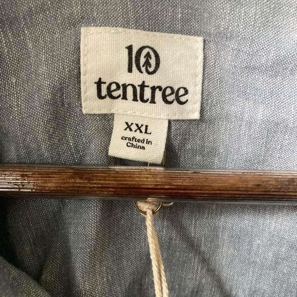 Ten Tree XXL hemp Button Front Shirt in Blue Fog - Picture 3 of 5